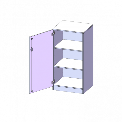 Schrank, 3 Ordnerhöhen - Serie evo180 B/H/T: 60x118x50 cm, 1 Tür, abschließbar, Tür öffnet nach links, mit Sockel (81 mm)