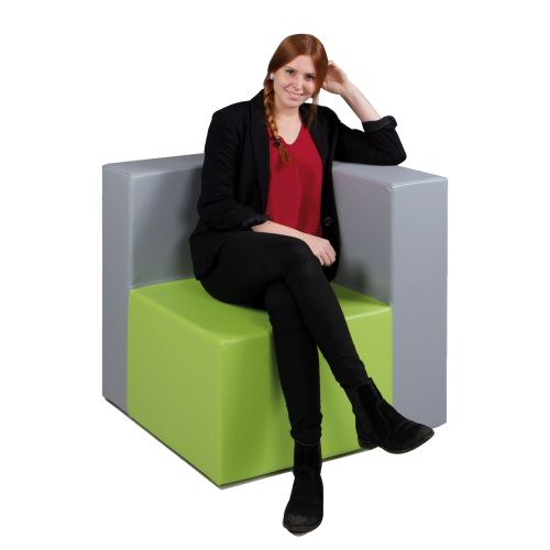 CUBE-Sessel Eckelement, Sitztiefe: 55x55 cm B/H/T: 75x75x75 cm, Bezug wählbar