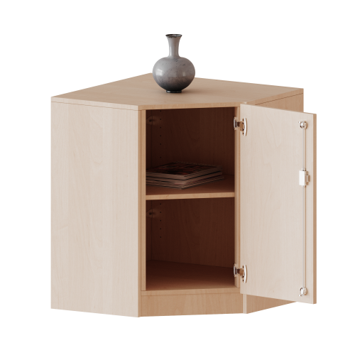 Innenecke als Schrank, 2 Ordnerhöhen - Serie evo180 Gesamthöhe 82 cm, für 40 cm tiefe Schrankwände, mit Sockel (81 mm)