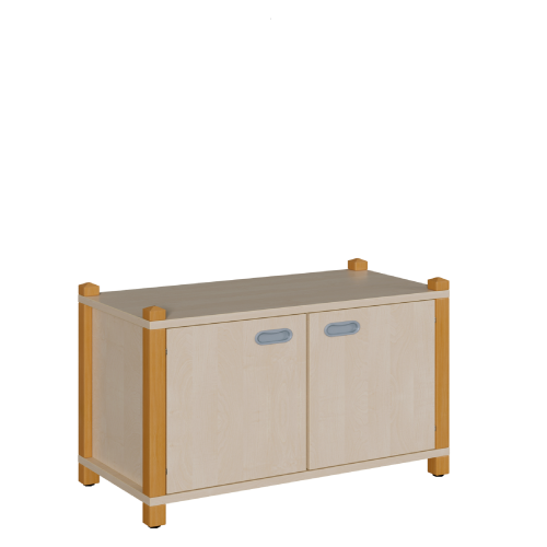 Stollen-Schrank mit 2 Türen B/H/T: 106x60x40 cm, 2 Türen, mit Mittelwand und 2 Einlegeböden, 4 Fächer