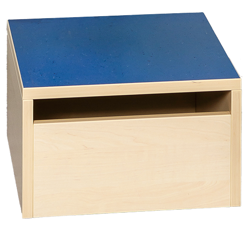 Tritthocker mit Linoleumbelag B/H/T: 40x24x40 cm Tritthocker mit Linoleumbelag B/H/T: 40x24x40 cm