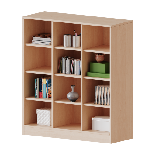 Taschenregal, 3 Ordnerhöhen - Serie evo180 Breite 104,5 cm, Gesamthöhe 118 cm, 12 halbhohe Fächer