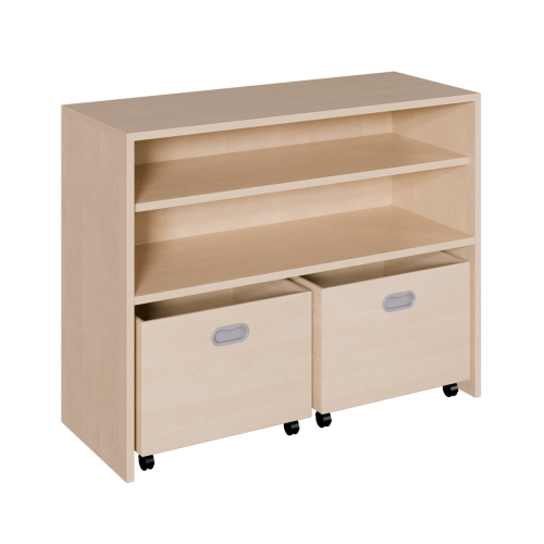 Korpus-Regal mit 2 Rollkästen B/H/T: 102x80x40 cm, 2 Regalfächer