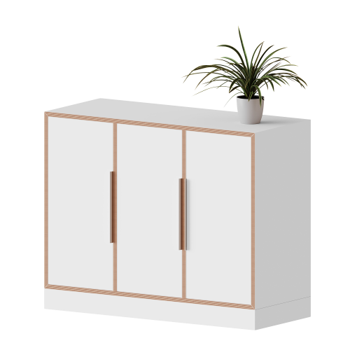 qickly® Schrank, 2 Ordnerhöhen, 3 Türen B/H/T: 104,2x74,3x42,6 cm