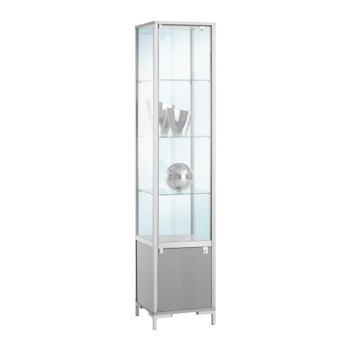 Standvitrine LINK mit einer Drehflügeltür für den Innenbereich B/H/T: 40x186x40 cm, Anzahl Glaseinlegeböden wählbar Standvitrine LINK mit einer Drehflügeltür für den Innenbereich B/H/T: 40x186x40 cm, Anzahl Glaseinlegeböden wählbar