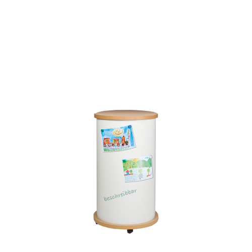 Mobile Litfaßäule mit Whiteboardoberfläche, Schultafelstahl, weiß Höhe: 130 cm, Durchmesser: 60 cm Mobile Litfaßäule mit Whiteboardoberfläche, Schultafelstahl, weiß Höhe: 130 cm, Durchmesser: 60 cm