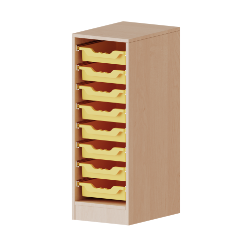 ErgoTray Regal, einreihig, 2,5 Ordnerhöhen - evo180 Serie Breite 36,1 cm, Gesamthöhe 100 cm, mit Sockel, 8 flache ErgoTray Boxen ErgoTray Regal, einreihig, 2,5 Ordnerhöhen - evo180 Serie Breite 36,1 cm, Gesamthöhe 100 cm, mit Sockel, 8 flache ErgoTray Boxen