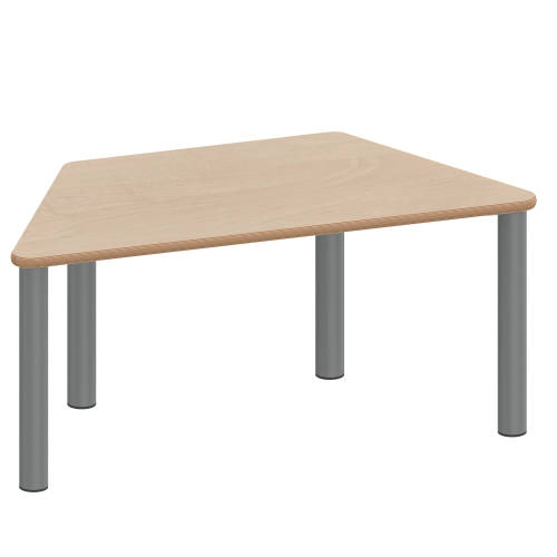 Tisch ZALOTTI mit Schichtstoff-Belag Trapez-Tische, Maße B/T: 140x70 bzw. 120x60 cm, Höhen 25…76 cm, Stahlrohrbeine Ø 60 mm, Fußvariante: Stellfuß Tisch ZALOTTI mit Schichtstoff-Belag Trapez-Tische, Maße B/T: 140x70 bzw. 120x60 cm, Höhen 25…76 cm, Stahlrohrbeine Ø 60 mm, Fußvariante: Stellfuß