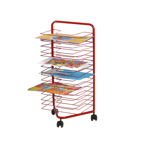 Trockenwagen fahrbar mit 17 Trockenrosten B/H/T: 40x85x30 cm in rot Trockenwagen fahrbar mit 17 Trockenrosten B/H/T: 40x85x30 cm in rot
