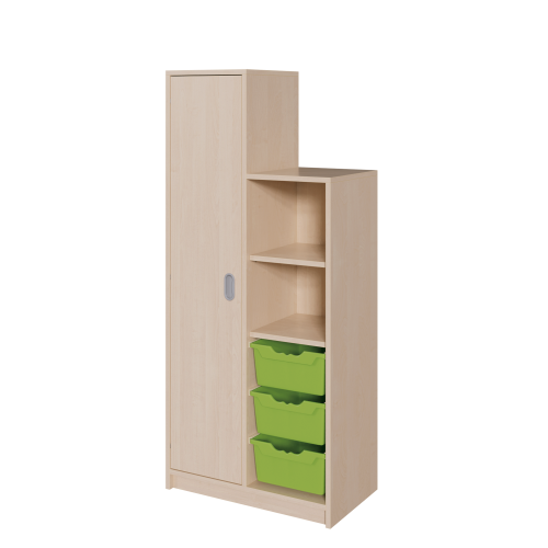 Korpusschrank "SideStep", Tür und Boxen B/T: 70,5x40 cm, in verschiedenen Höhen mit stufenartiger Kontur, mit Türseite sowie Regalseite incl. Boxen