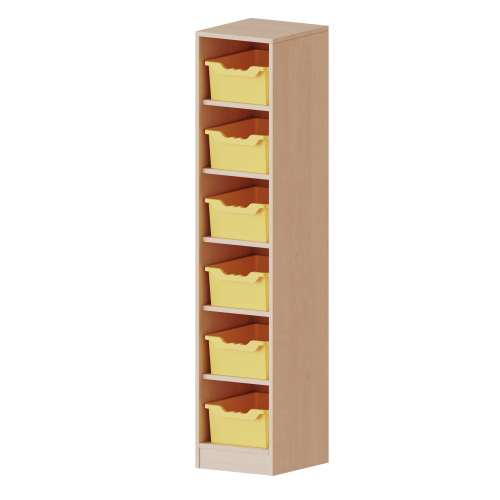 Taschenregal, 4,5 Ordnerhöhen - Serie evo180 Breite 36,1 cm, Gesamthöhe 172 cm, 6 halbhohe Fächer, je Fach mit einer hohen ErgoTray Box, mit Sockel (81 mm) Taschenregal, 4,5 Ordnerhöhen - Serie evo180 Breite 36,1 cm, Gesamthöhe 172 cm, 6 halbhohe Fächer, je Fach mit einer hohen ErgoTray Box, mit Sockel (81 mm)