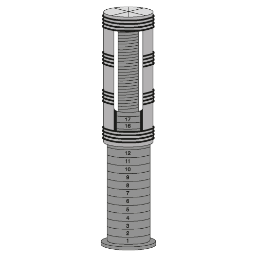 4 Höhenversteller für Tischbeine mit 60 mm Durchmesser Verstellbereich: 58-72 cm oder 72-86 cm 4 Höhenversteller für Tischbeine mit 60 mm Durchmesser Verstellbereich: 58-72 cm oder 72-86 cm