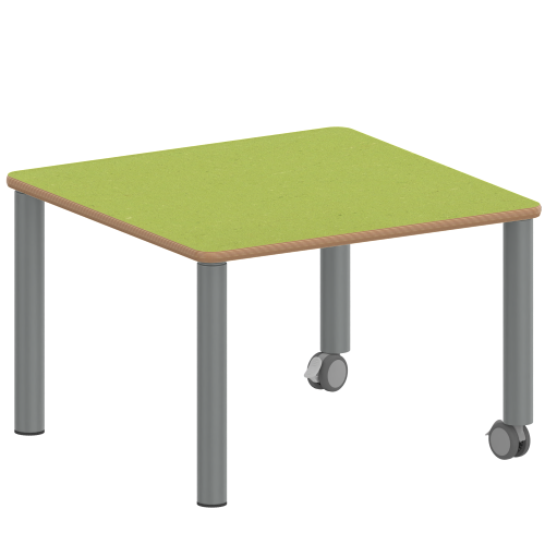 Tisch ZALOTTI mit Linoleum-Belag Quadrattische, Maße B/T: 80x80 bzw. 60x60 cm, Höhen 25…76 cm, Stahlrohrbeine Ø 60 mm, Fußvariante: fahrbar Tisch ZALOTTI mit Linoleum-Belag Quadrattische, Maße B/T: 80x80 bzw. 60x60 cm, Höhen 25…76 cm, Stahlrohrbeine Ø 60 mm, Fußvariante: fahrbar
