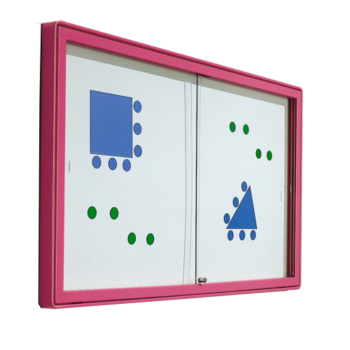 Informationsvitrine W1 mit weißer Whiteboardrückwand Maße wählbar Informationsvitrine W1 mit weißer Whiteboardrückwand Maße wählbar