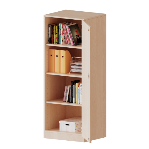 Schrank, 4 Ordnerhöhen - Serie evo180 B/H/T: 60x154x50 cm, 1 Tür, abschließbar, Tür öffnet nach rechts, mit Sockel (81 mm)