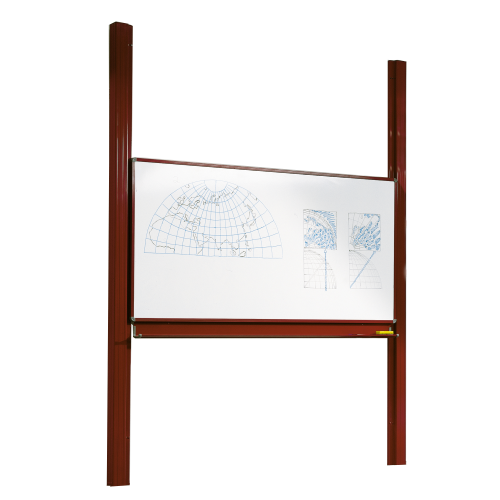Whiteboard Pylonentafel mit einer Tafelfläche aus Premium Stahlemaille, Serie PY1 E, weiß Pylonenschiebetafel