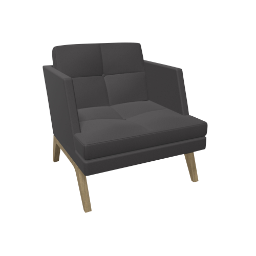 1er Sessel Ona mit Holzgestell & niedriger Lehne B/H/T: 79x84x84 cm