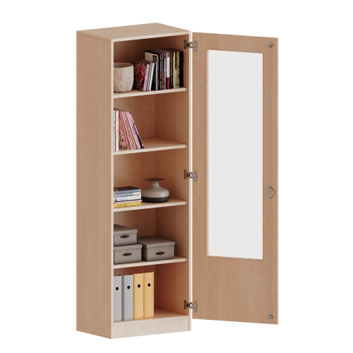Schrank mit verglasten Türen, 5 Ordnerhöhen - Serie evo180 Breite 60 cm, Gesamthöhe 190 cm, 1 Tür mit Glaseinsatz, abschließbar, Tür öffnet nach rechts, mit Sockel (81 mm) Schrank mit verglasten Türen, 5 Ordnerhöhen - Serie evo180 Breite 60 cm, Gesamthöhe 190 cm, 1 Tür mit Glaseinsatz, abschließbar, Tür öffnet nach rechts, mit Sockel (81 mm)