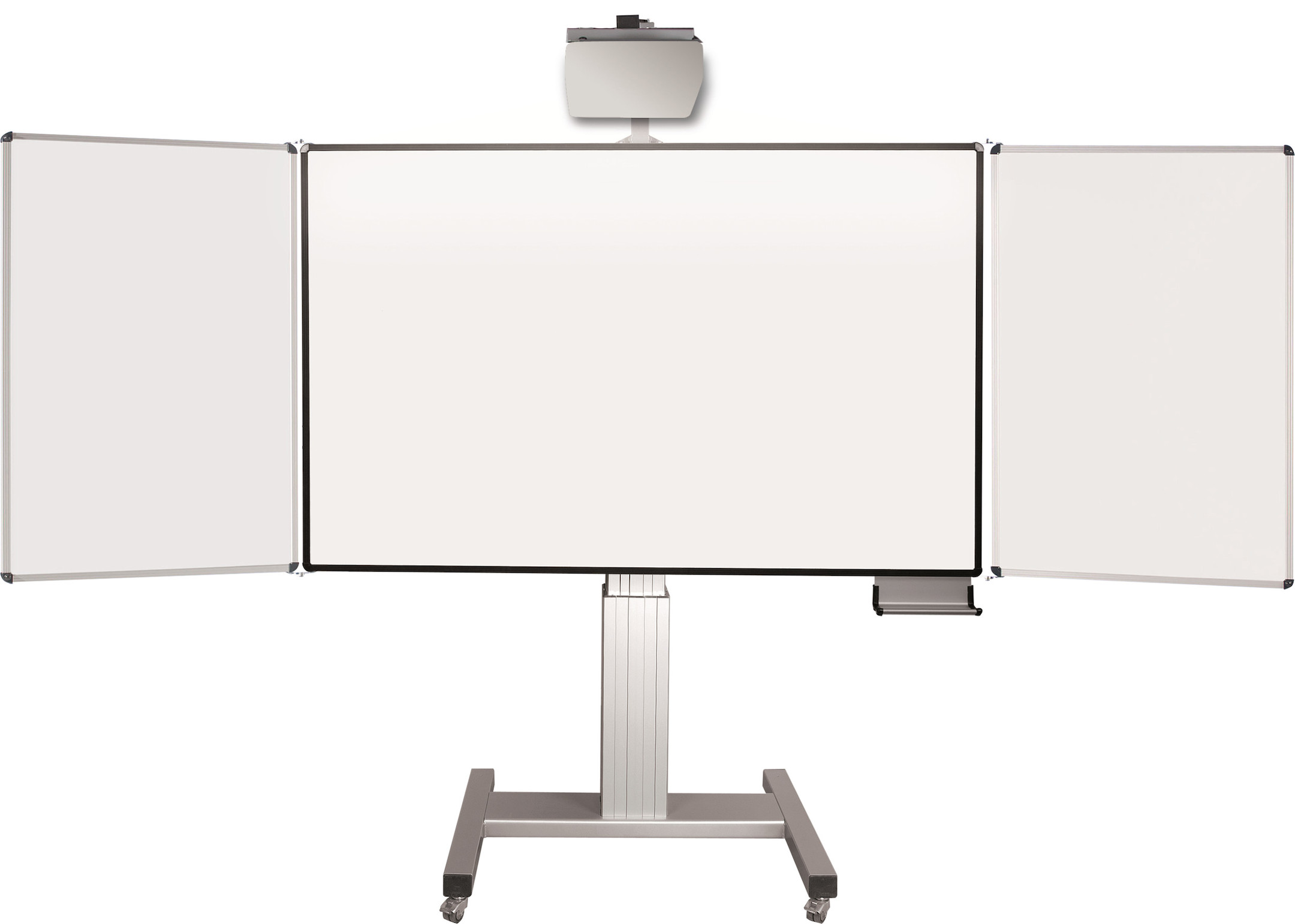 celexon Mobil Expert elektrisch höhenverstellbare Pylonentafel Adjust 192 x 130cm TOUCH - mit Flügeln
