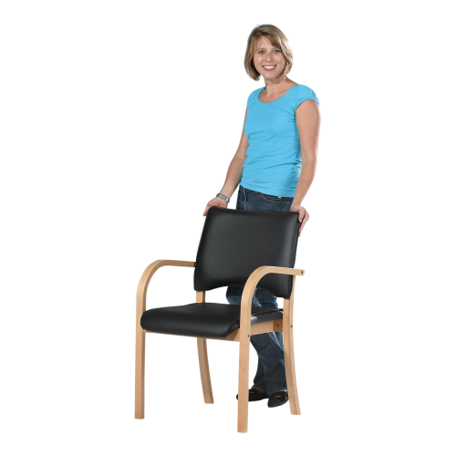 Stuhl EVELINE, mit Armlehnen mit Schichtholzgestell, Höhe: 85 cm, Sitzhöhe: 46 cm