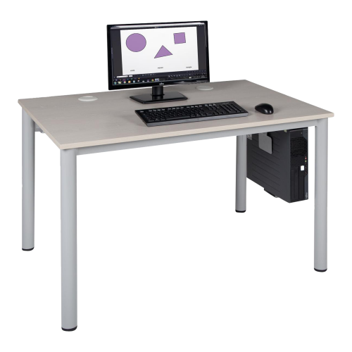 höhenverstellbarer EDV-Tisch, mit Rundrohr und Bleckkabelkanal Größe und Farbe wählbar, höhenverstellbar: 58-76 cm höhenverstellbarer EDV-Tisch, mit Rundrohr und Bleckkabelkanal Größe und Farbe wählbar, höhenverstellbar: 58-76 cm