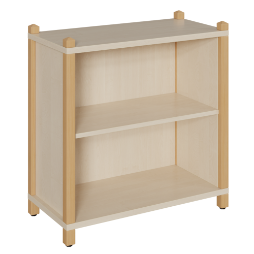 Stollen-Regal mit 2 Fächern in Ordnerhöhe H/T: 80x40 cm, Regal mit 1 Einlegeboden für 2 Ordnerhöhen, 3 verfügbare Breiten