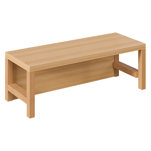 Garderobenbank mehrere Plätze, seitlich offen, in Stollenbauweise, Buche-hell, B/T: 80x35 cm