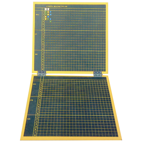 Handplan magnetisch, Stundenplan im verkleinerten Maßstab magnethaftend, mit Kreide beschreibbar Handplan magnetisch, Stundenplan im verkleinerten Maßstab magnethaftend, mit Kreide beschreibbar