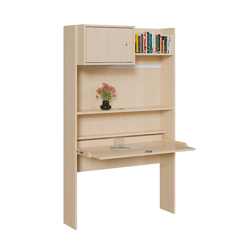 Wandklapparbeitsplatz B/H/T: 106x180x37/24 cm, Schrank + Regal