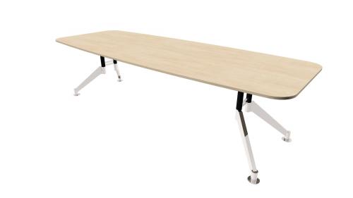 Konferenztischsystem mit Trapezfüßen aus Aluminium Rechtecktisch mit Aluminiumgestell, in verschiedenen Tischkonfigurationen lieferbar