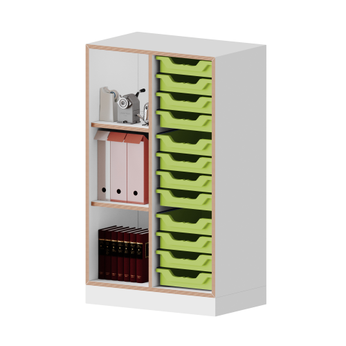 qickly® Regal, 3 Ordnerhöhen, 12 kleine Ergo Tray Boxen B/H/T: 70,1x110,5x42,6 cm