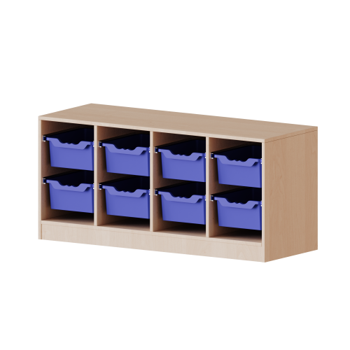 ErgoTray Regal, vierreihig, 1,5 Ordnerhöhen - evo180 Serie Breite 138,7 cm, Gesamthöhe 64 cm, mit Sockel, 8 hohe ErgoTray Boxen, ErgoTray Regal, vierreihig, 1,5 Ordnerhöhen - evo180 Serie Breite 138,7 cm, Gesamthöhe 64 cm, mit Sockel, 8 hohe ErgoTray Boxen,