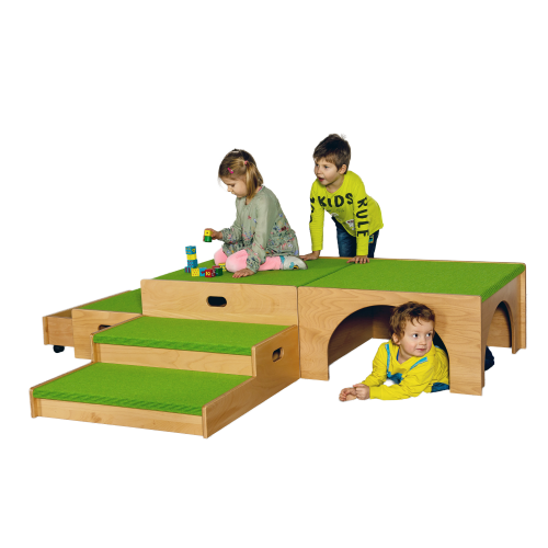Spielpodestlandschaft "Set 21" mit Teppichbelag B/H/T: 195x40x156 cm, Podeste als stabile Multiplexkonstruktionen, Podestlandschaft, 5-teilig Spielpodestlandschaft "Set 21" mit Teppichbelag B/H/T: 195x40x156 cm, Podeste als stabile Multiplexkonstruktionen, Podestlandschaft, 5-teilig