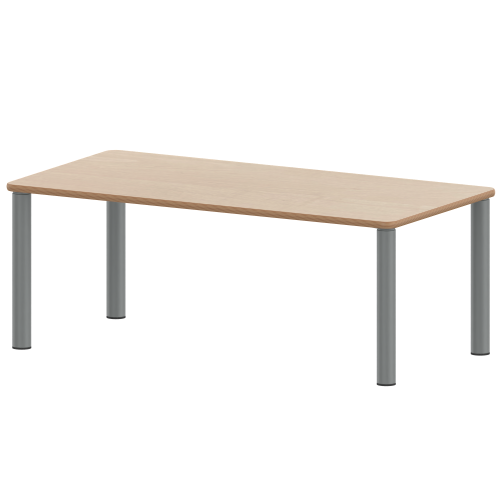 Tisch ZALOTTI mit Schichtstoff-Belag Rechtecktische, Maße B/T: 120...160x60...80 cm, Höhen 25…76 cm, Stahlrohrbeine Ø 60 mm, Fußvariante: Stellfuß