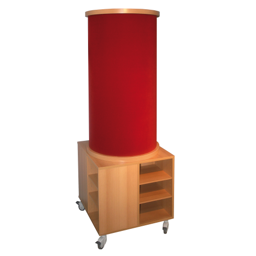 Stoff-Litfasssäule mit Unterschrank Buche B/H/T 70x185x70 cm, fahrbar Stoff-Litfasssäule mit Unterschrank Buche B/H/T 70x185x70 cm, fahrbar