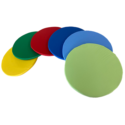 6er Set Sitzkissen, Multicolor Dm./H 35x12 cm, runde Schaumstoffkissen, Set in 4 Farben 6er Set Sitzkissen, Multicolor Dm./H 35x12 cm, runde Schaumstoffkissen, Set in 4 Farben