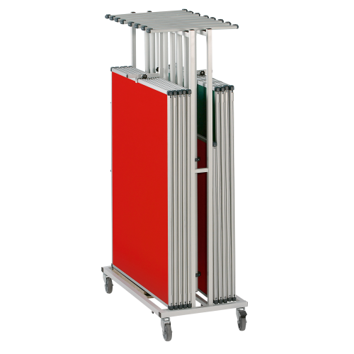 Stecktafel-Set, "Sparset", inkl. Stecktafelwagen 9x Tafel: 90x90 cm, 12x T-Fuß-Stativ, 1x Stecktafelwagen