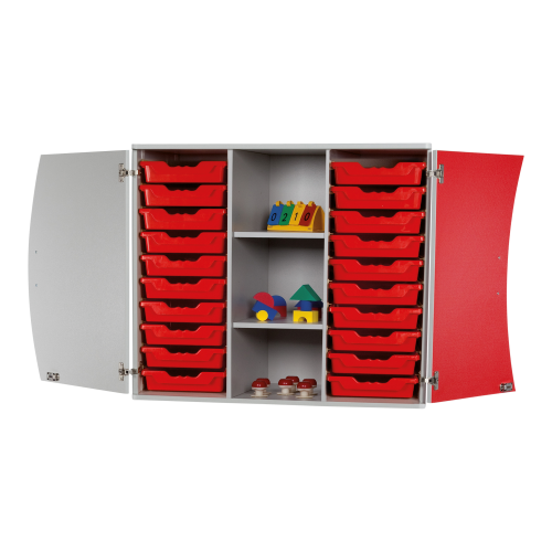 Wellenaufsatzschrank Schübe, 2 Böden, 2 Türen in , B/H/T: 104,5x91x50 cm