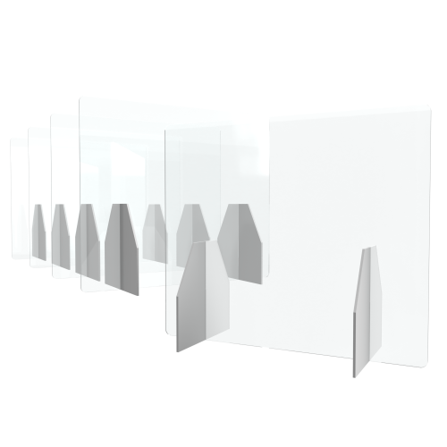Polystyrol Schutzwand als Tischaufsteller zum Coronaschutz, 5 Stück im Set B/H: 75x55 cm Polystyrol Schutzwand als Tischaufsteller zum Coronaschutz, 5 Stück im Set B/H: 75x55 cm