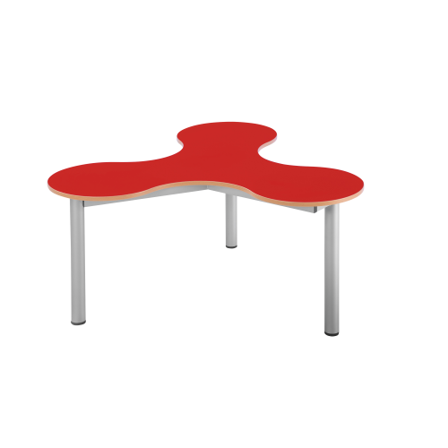 Kleeblatt 3er Tisch Tischhöhe 52-70 cm, Vollkern