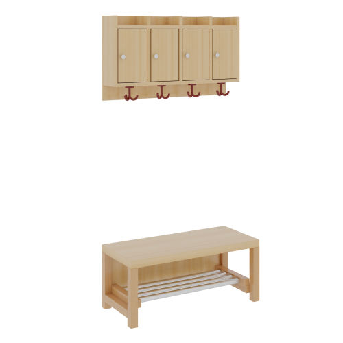 Komplettgarderobe mit Ablagen und Türen ohne Stütze, zweiteilig, Ablage zur Wandmontage, Aluminiumrost (ohne Facheinteilung), T: 35 cm Komplettgarderobe mit Ablagen und Türen ohne Stütze, zweiteilig, Ablage zur Wandmontage, Aluminiumrost (ohne Facheinteilung), T: 35 cm