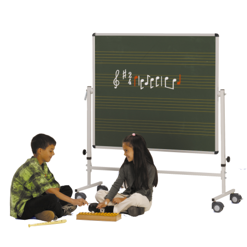 Notentafel auf 4 Rollen mit Notenlineatur Tafelfläche: B/H: 120x100 cm, Höhe: bis 190 cm Notentafel auf 4 Rollen mit Notenlineatur Tafelfläche: B/H: 120x100 cm, Höhe: bis 190 cm