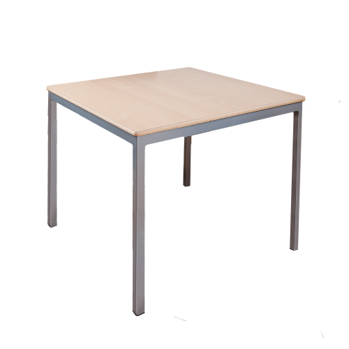 Quadratischer Tisch, Platte mit Schichtstoff verschiedene Größen in wählbarer Höhe, Gestell Stahlquadratrohr 30x30