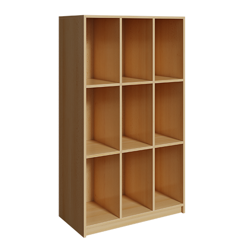 Schultaschenregal mit 9 Fächern B/H/T: 92x160x45 cm, 3reihig mit 3 Fächern übereinander
