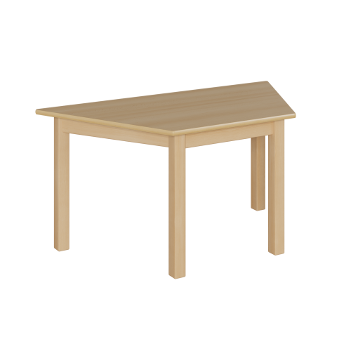 Trapeztisch mit Massivholzgestell und Schichtstoffplatte Lieferbar in 3 Tischgrößen und 7 wählbaren Tischhöhen
