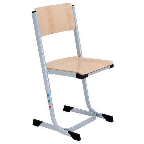 Schulstuhl höhenverstellbar mit Sitzgarnitur Buche Schülerstuhl mit Ovalrohrgestell, Sitzflächen Vorderkante abgerundet