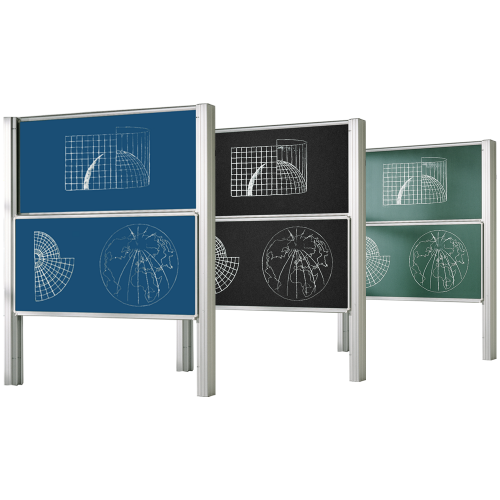 Zweiflächige Pylonentafel Schultafel aus Premium Stahlemaille, Serie PY2 E Pylonenschiebetafel