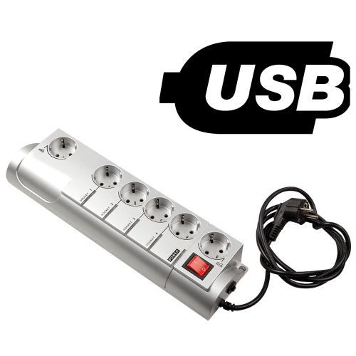 Programmierbare Steckdosenleiste mit USB-Schnittstelle Programmierbare Steckdosenleiste mit USB-Schnittstelle