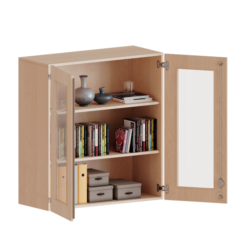 Aufsatzschrank, 3 Ordnerhöhen - Serie evo180 B/H/T: 100x108x40 cm, Breite 100 cm, Gesamthöhe 72 cm, 2 Türen mit Glaseinsatz, abschließbar Aufsatzschrank, 3 Ordnerhöhen - Serie evo180 B/H/T: 100x108x40 cm, Breite 100 cm, Gesamthöhe 72 cm, 2 Türen mit Glaseinsatz, abschließbar