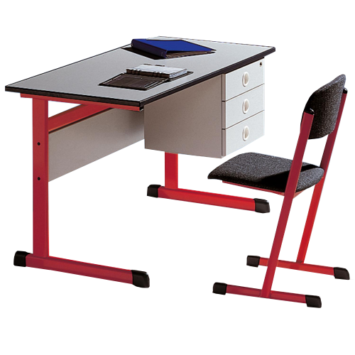 Lehrertisch, Schichtstoff, Unterbau mit Schloß, 1 Fachboden B/H: 130x65 cm